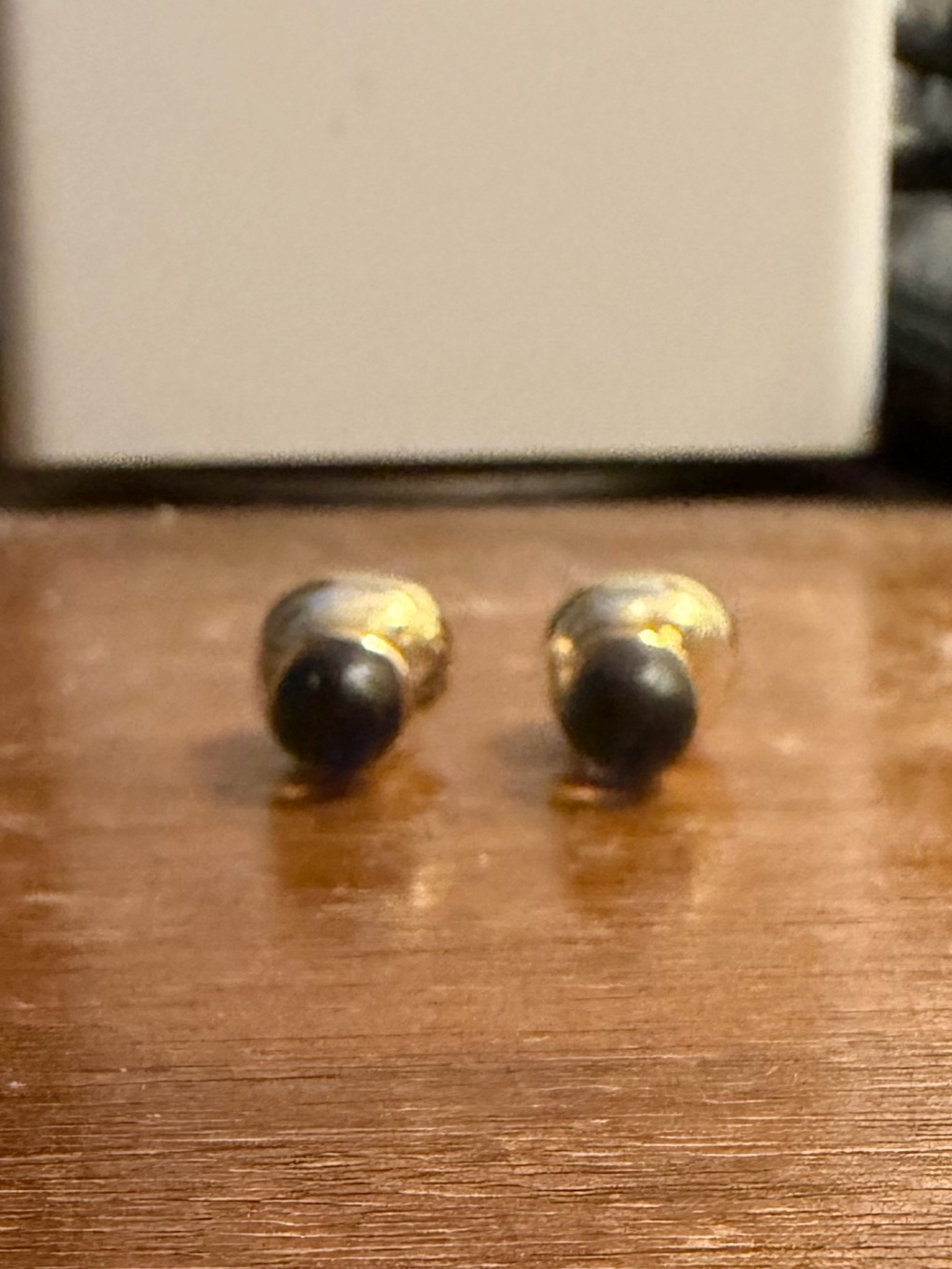 Alexis Bittar Gold Black Lucite Double-Sided Stud Earrings